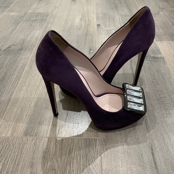 Miu Miu purple high heels with Swarovski Crystal - Picture 6 of 6